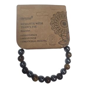 Henna Hematite with Tiger's Eye Bracelet For Grounding New